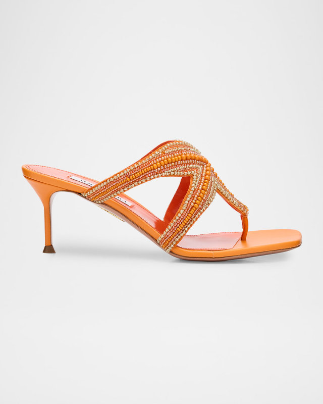 Nappa Beads Embroidered Reef Star Sandals
